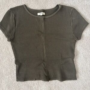 Madewell 100% Cotton Waffle Knit Cropped Tee